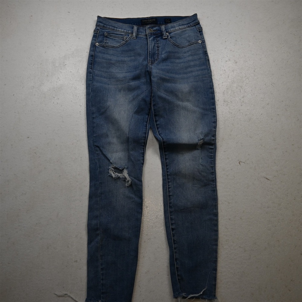 Lucky Brand 8 Mid Rise Super Skinny Ava Light Stretch Denim Womens Jeans - Picture 1 of 10